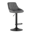 KAST Hocker – grauer Samt / schwarzes Gestell