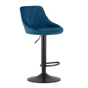 KAST Hocker – marineblauer Samt / schwarzes Gestell