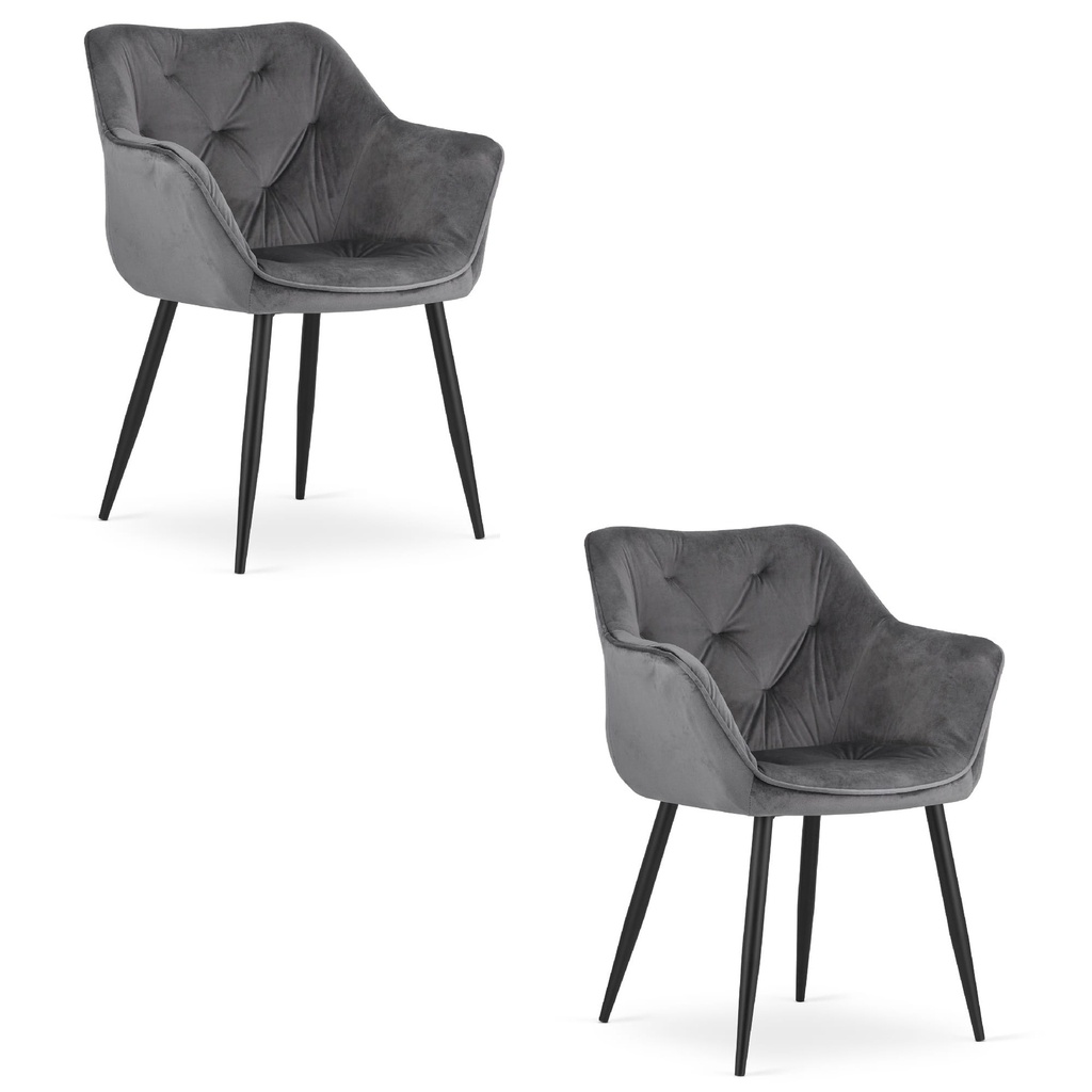 MADERA Stuhl – dunkelgrauer Samt x 2