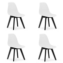 KITO Stuhl – weiß / schwarze Beine x 4