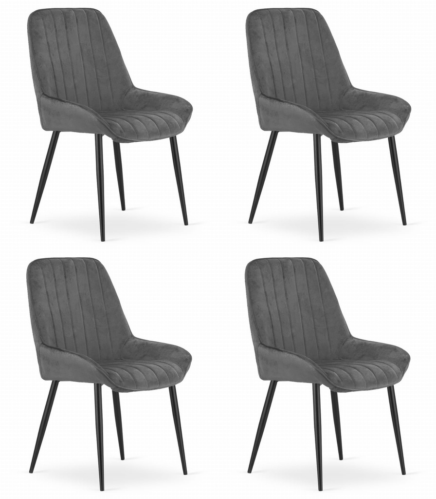 LARY Stuhl – dunkelgrauer Samt x 4