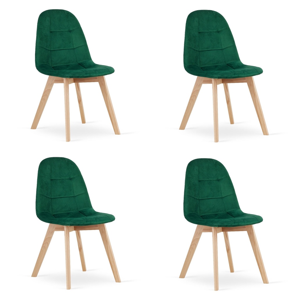BORA Stuhl – dunkelgrüner Samt x 4