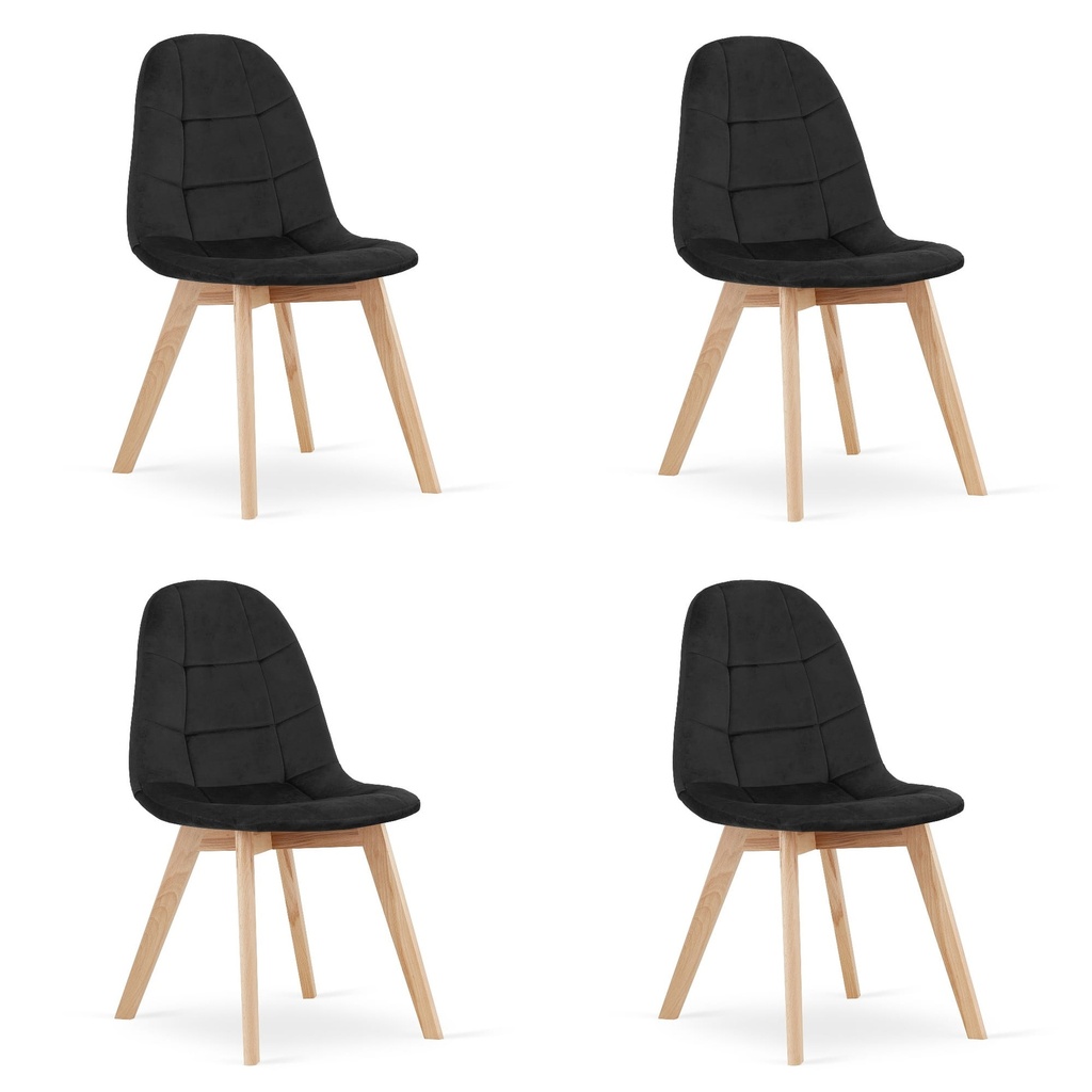 BORA Stuhl – schwarzer Samt x 4