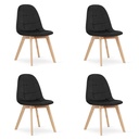 BORA Stuhl – schwarzer Samt x 4