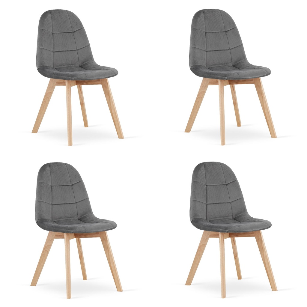 BORA Stuhl – dunkelgrauer Samt x 4