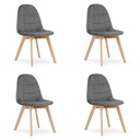 BORA Stuhl – dunkelgrauer Samt x 4