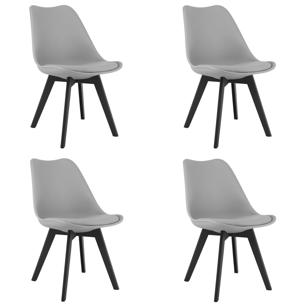 MARK Stuhl – grau / schwarze Beine x 4