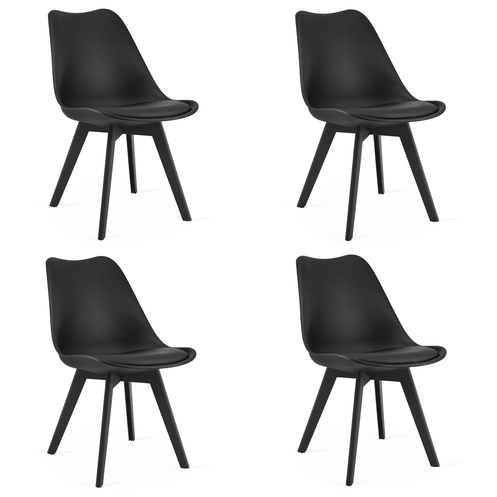 MARK Stuhl – schwarz / schwarze Beine x 4
