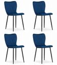 FOX Stuhl – Marineblauer Samt x 4