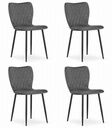 FOX Stuhl – dunkelgrauer Samt x 4
