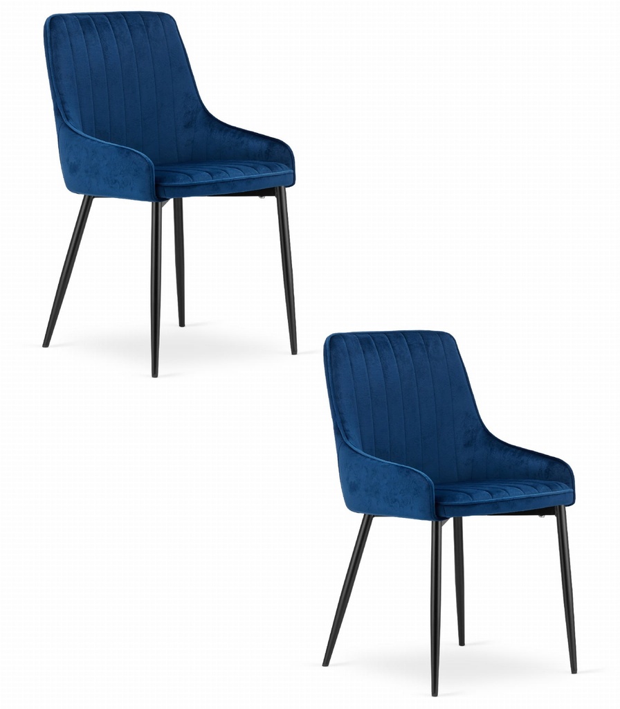MONZA Stuhl – blauer Samt x 2