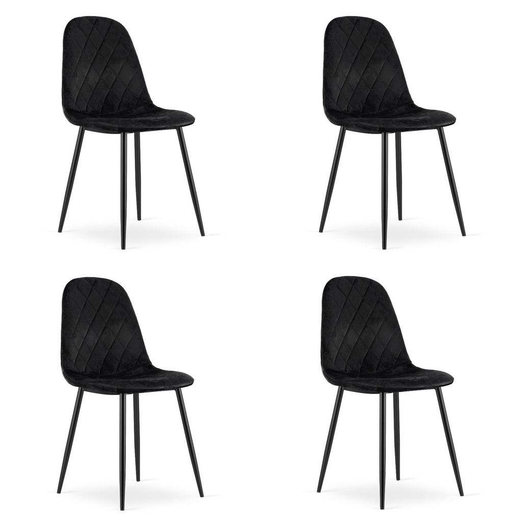 ASTI Stuhl – schwarzer Samt x 4
