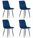 LAVA Stuhl – Marineblauer Samt x 4