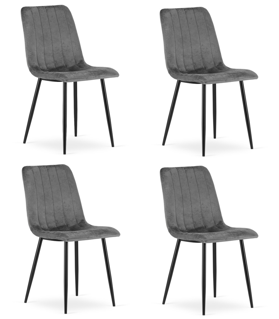 LAVA Stuhl – dunkelgrauer Samt x 4