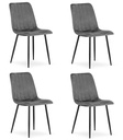 LAVA Stuhl – dunkelgrauer Samt x 4
