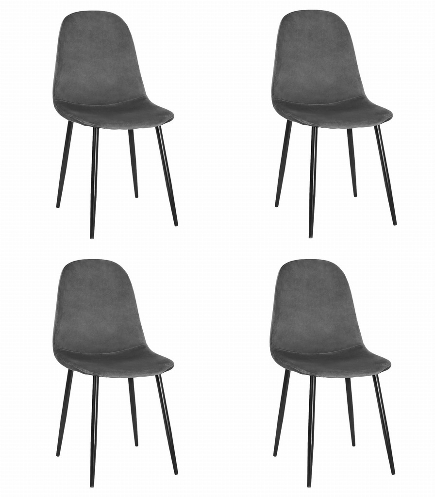 COMO Stuhl – dunkelgrauer Samt x 4