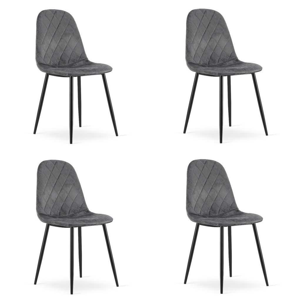 ASTI Stuhl – dunkelgrauer Samt x 4
