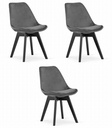 NORI Stuhl – dunkelgrauer Samt – schwarze Beine x 3