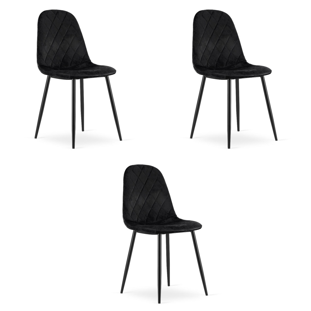 ASTI Stuhl – schwarzer Samt x 3