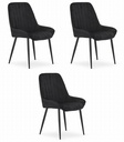 LARY Stuhl – schwarzer Samt x 3