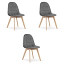 BORA Stuhl – dunkelgrauer Samt x 3