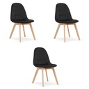 BORA Stuhl – schwarzer Samt x 3