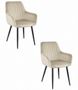 SOLDEN Stuhl – beige Samt / schwarze Beine x 2