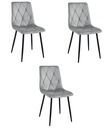 LIBRA Stuhl – silbergrauer Samt / schwarze Beine x 3