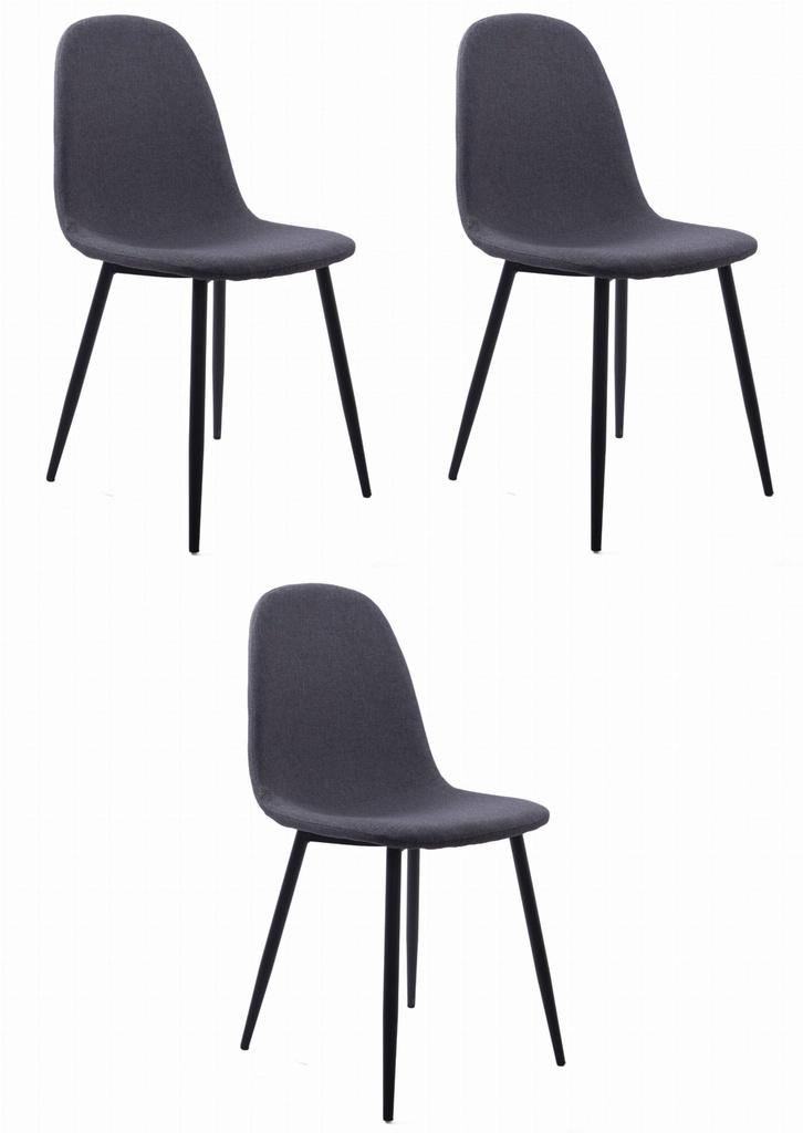 DART Stuhl – dunkelgrau / schwarze Beine x 3