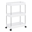 Schrank auf Rollen, 3 Regale, weiß - KSC009W01