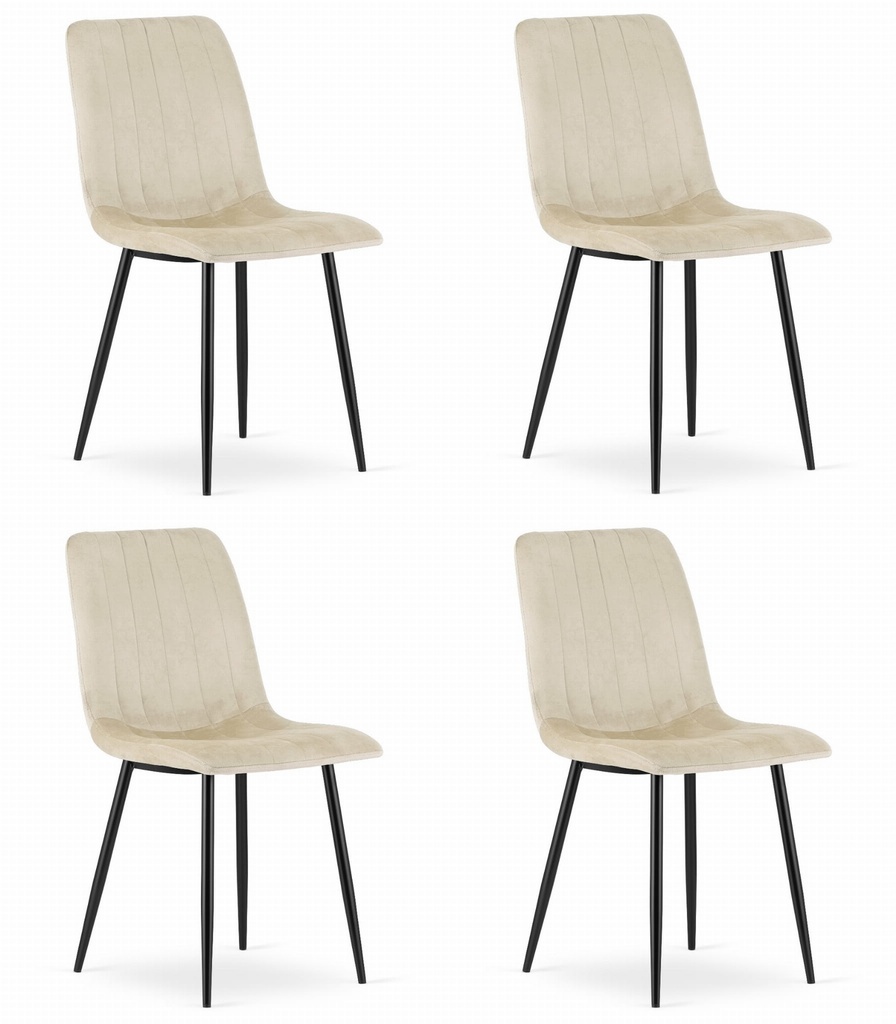 LAVA Stuhl – hellbeiger Samt x 4