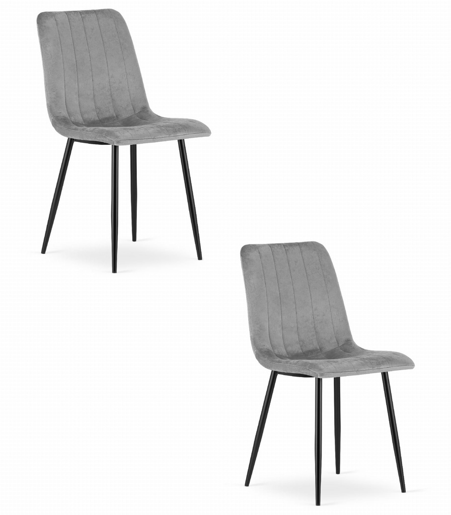 LAVA Stuhl – hellgrauer Samt x 2
