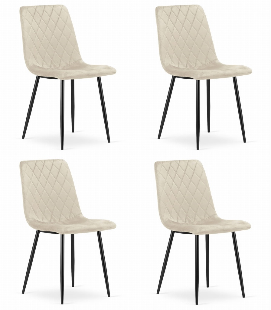 TURIN Stuhl – beige Samt x 4