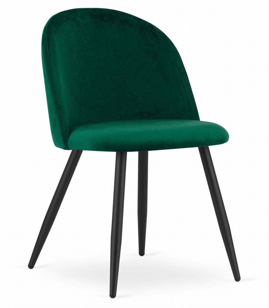 BELLO Stuhl – grüner Samt / schwarze Beine x 1