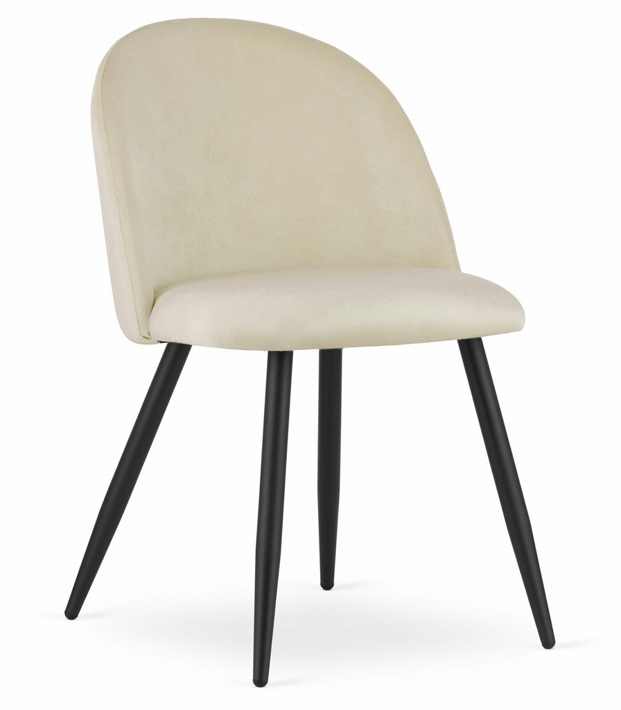 BELLO Stuhl – beige Samt / schwarze Beine x 1