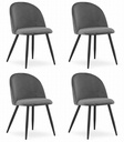 BELLO Stuhl – dunkelgrauer Samt / schwarze Beine x 4