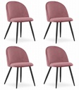 BELLO Stuhl – dunkelrosa Samt / schwarze Beine x 4