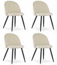 BELLO Stuhl – beige Samt / schwarze Beine x 4