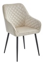 NUGAT Stuhl – beige Samt / schwarze Beine x 1