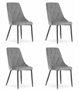 IMOLA Stuhl – hellgrauer Samt x 4