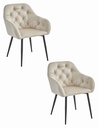 FORIO Stuhl – beige Samt / schwarze Beine x 2