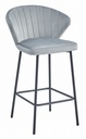 GATTA-Hocker – silbergrauer Samt / schwarze Beine x 1