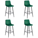 POZZA Hocker – dunkelgrüner Samt / schwarze Beine x 4