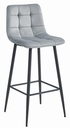 ARCETO Hocker – silbergrauer Samt / schwarze Beine x 1