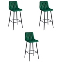 NADO Hocker – dunkelgrüner Samt / schwarze Beine x 3