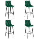 NADO Hocker – dunkelgrüner Samt / schwarze Beine x 4