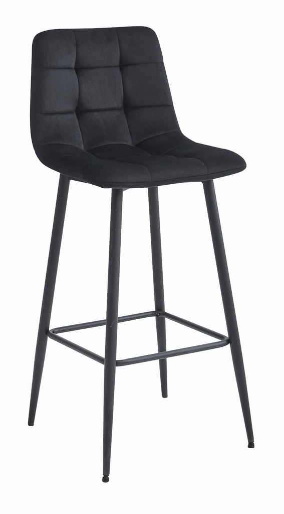 ARCETO Hocker – schwarzer Samt / schwarze Beine x 1