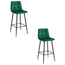 ARCETO Hocker – dunkelgrüner Samt / schwarze Beine x 2
