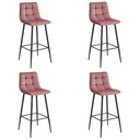 ARCETO Hocker – dunkelrosa Samt / schwarze Beine x 4