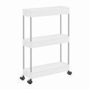 Schrank auf Rollen, 3 Regale, weiß - KSC007W01